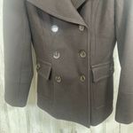 Calvin Klein  Peacoat size 8 Dark Brown Double Breasted Wool Blend Classic NWOT Photo 6