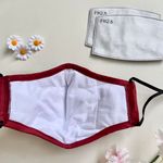 Handmade burgundy face mask + 2 filters  Photo 1