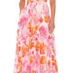 NEW Sau Lee Juliana Floral Wide Leg Jumpsuit Size 6 Pink Photo 0