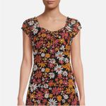 No Boundaries Floral Puff Sleeve Mesh Lined Ruffle Mini Cap Sleeves Dress  XXL 19 Photo 5