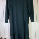 J Jill Ponte Knit Dress‎ Womens Small Knee Length Ruffle Business Office Minimal Black Photo 0