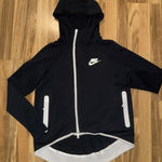 Nike Tech Women's Small S Fleece Full Zip Hoodie Black White EUC Photo 0