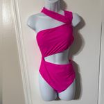 Women's Pink One Shoulder Bikini Push Up Halter top Medium Photo 1