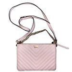 Victoria's Secret VS Victoria’s Secret Light Pink Pebbled V-Quilt 24/7 Crossbody purse gold strap Photo 4