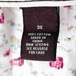 Bit & Bridle  100% Cotton Floral Elastic Cuff Sleeves Button Detail Top Size 3X Photo 3