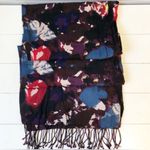 Gap Floral Wrap Style Scarf with Fringe - Purple Photo 1