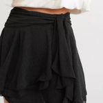 Aerie  Skirt Womens Small Black Chifon Wrap Ruffle Tie Waist Mini Photo 0