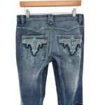 Antik Denim  Women's Size 29 Bootcut Embroidered Indigo Blue Jeans Button‎ Fly Photo 4