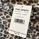 Free People NWT Cheetah Print Frayed Hem Denim Skirt Photo 4