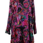 Judith Ann Creations Vintage 60s  Beaded Silk Colorful Kaftan Mini Dress Magenta Photo 0