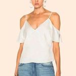 Alexander Wang T by  Crepe Cold Shoulder Tank Top Blouse Chain White Size 6 Photo 0