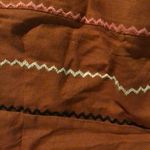 Forever 21 Burnt Orange Stripped Embroidered Dress Photo 3