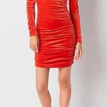 Juicy Couture Red Orange Shimmer Cut Out Cold Shoulder Bodycon Dress Photo 2