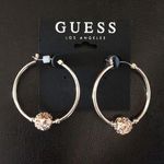 Guess  Gold Hoops w Center Glimmery Ball 1.5 " Photo 0