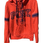PINK - Victoria's Secret Victoria’s Secret PINK Women’s Sz M Orange Red Jacket Half Zip Pullover Sweater Photo 0
