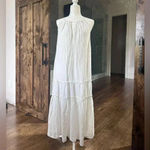New World Market Boho Sleeveless White Maxi Dress | Size Large/Medium Photo 6