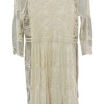 Sundance  Boho Floral Embroidered Cream Sheath Midi Dress Size XS‎ Photo 0