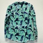 Talbots Womens Petite Large Abstract Paisley Blue Green Long Sleeve Work Casual Photo 3