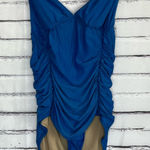 J.Crew  Ruched One-Piece Swimsuit Women’s 12 Blue V-Neck Tactel Nylon Summer Photo 0