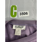 Womans Rafael Medium Purple Textured Embroidered Long Sleeve Pullover Sweatshirt Photo 2