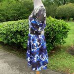 Milly  Geometric Cap Sleeve Fit & Flare Exposed Zipper Dress 8 Photo 3