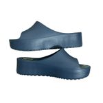 Baretraps Parvati Platform Slides Womens 10 Blue Slip On Open Toe Leaf Print Photo 6