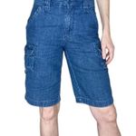 Lands' End Vintage Y2K Lands’ End Medium Wash Cargo Denim Shorts Photo 0