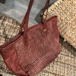 Frye NEW  Brown Chestnut Woven Leather Tote Bag Large Photo 7