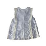 ZARA  White Eyelet Cotton Blouse with Beaded Hem Size S Photo 5