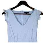 J.Crew Swiss Dot Peplum Ruffled Cap Sleeve Blouse V Neck Back Zip Up 0 Blue Photo 2