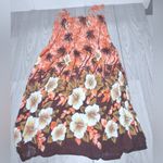 HIBISCUS COLLECTION Women’s Hawaiian Tropical Hibiscus Slip Up Dress Brown Size M Photo 3