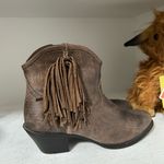 Ariat  Distressed Brown Fringe Ankle Booties NWOT Photo 4