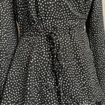 Lulus Love is Enough polka dot Bell flare sleeve wrap top black/white Black Size L Photo 5