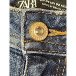 ZARA  Blue Medium‎ Wash Denim Distressed Raw Cut Hem Skinny Jeans 2 Photo 7