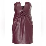 Ashley Park x RtR Voila Vegan Leather Strapless Brown Mini Dress Size 14 Photo 1