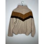 Altar'd State  Quarter Zip Sherpa Pullover Women's Size Small Neutral Warm Retro Photo 2