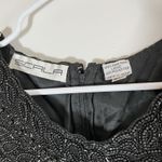 Scala Vintage  Black Silk Beaded Sequin Evening Party Formal Dress Sz PXL Photo 2