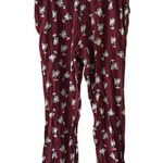 Womens Pitbull Dog Print Pajama Pants Drawstring Waist Elastic Band Lounge Wear White Size M Photo 1