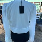 NBD NEW Leila Plunging Neck Cropped Top Lace-Up
Sheer Long Sleeve Blouse Sz Med Photo 7