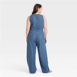 Universal Threads NEW! Universal Thread Blue Curved Leg Denim Sleeveless Jumpsuit Size 12 Photo 13