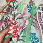 Cynthia Rowley  sz small 100% linen floral pants elastic waist string tie pockets Photo 8