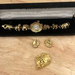 WOMEN'S CASSANT NOAH'S ARK RELIGIOUS METAL BAND GOLD TONE BRACELET ANALOG WATCH Photo 0