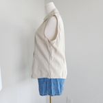 American Vintage 90s Classic Elements Tan White Plaid Sleeveless Flannel Shirt Button Down L Photo 3