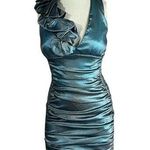 Cache Vintage Y2K Mini Formal Dress SIZE 6 Bodycon Ruffles Green Homecoming Photo 0