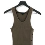 The Range  Ribbed Button Maxi Dress Olive Green XS Photo 1