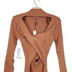 Alexia Admor Womens M Eliah Long Sleeve Knit Midi Dress in Tan NEW Photo 6