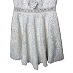 Amur  Crochet Lace Flutter Sleeve Mini Dress White Womens 6 Photo 3