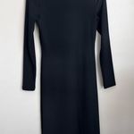 Aritzia Wilfred black bodycon Midi Dress babydoll sweetheart neck Long sleeve L Photo 2