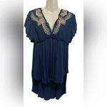 Free People Fiesta
Embroidered Navy
Top Tuni Sz M Photo 2