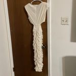 New Ruched plunge midi dress white Photo 6